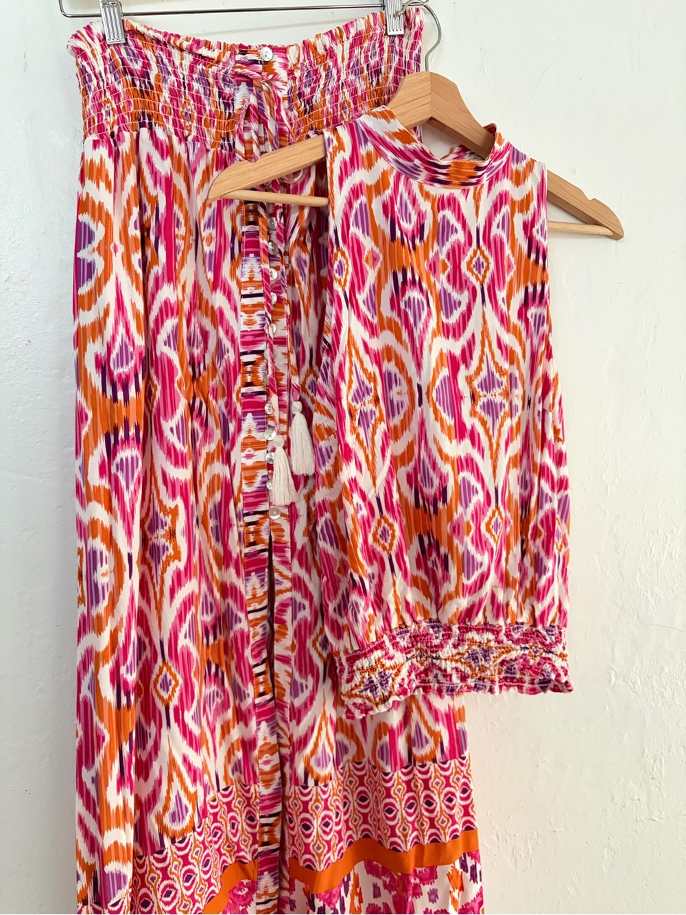 Women’s Christian Siriano Midi Skirt and Top in Pink & Orange